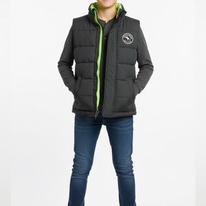 Abercrombie & Fitch Vest Boys Large Navy Blue‎ Puffer Quilted